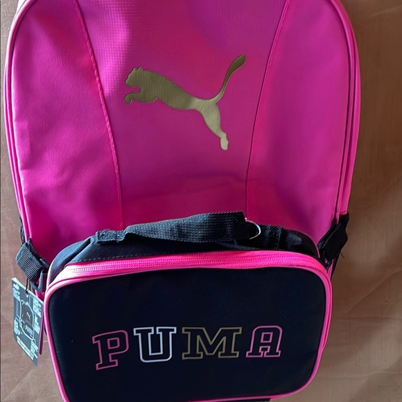 Puma Vibrant Pink and Black Backpack - Picture 5 of 7